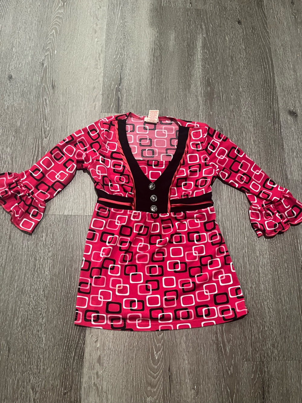 Y2K Candie's geometric-print babydoll top children’s small